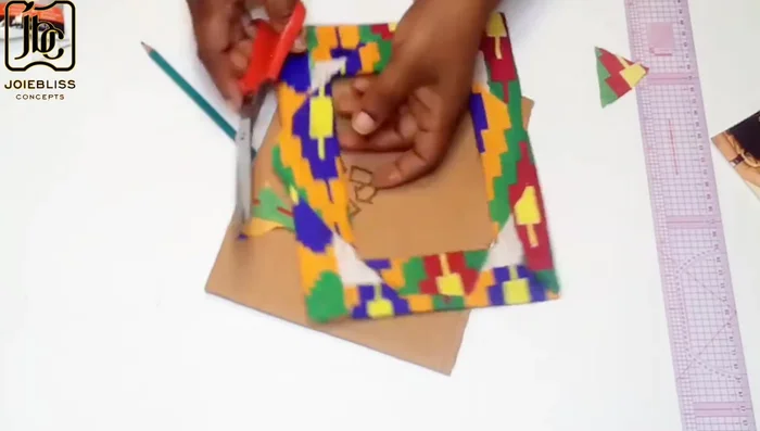 Trim excess fabric after wrapping.