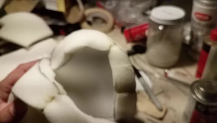 Glue the top part of the mouth into place.