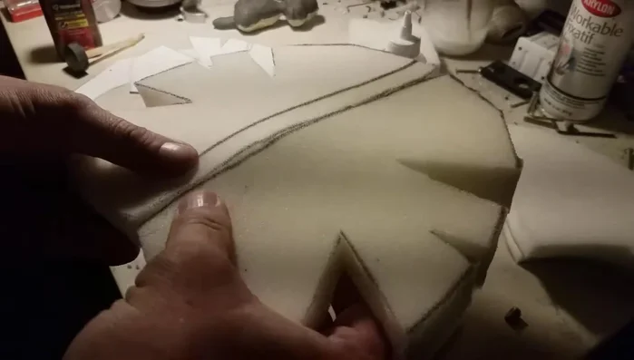 Glue the top part of the mouth into place.