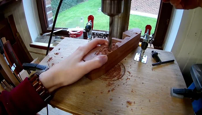 Drill axle holes (7mm) and glue on the sides.