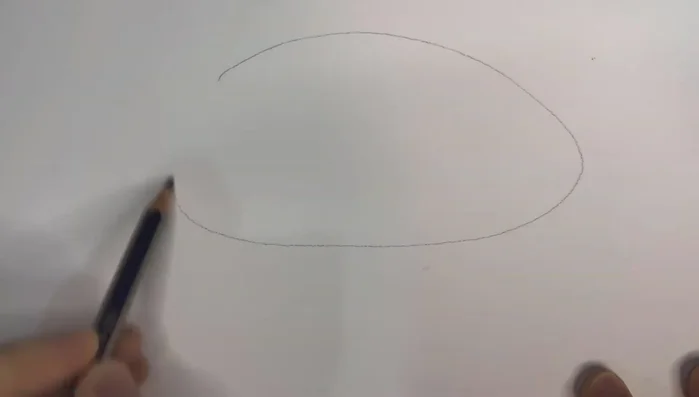 Sketch two curved string lines on the rock, then draw triangles for each letter (5 for 'Happy', 8 for 'Birthday'). Evenly space the triangles using halfway marks.