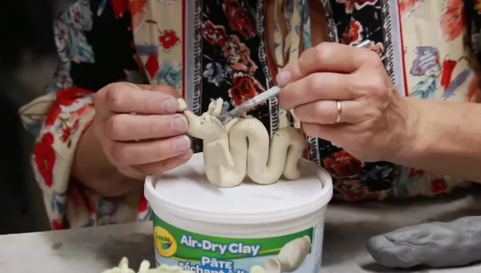 Check the effectiveness of scoring and slipping method for air-dry clay.