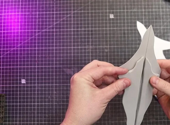 Glue Part B to Part A, rounding the back section before gluing.