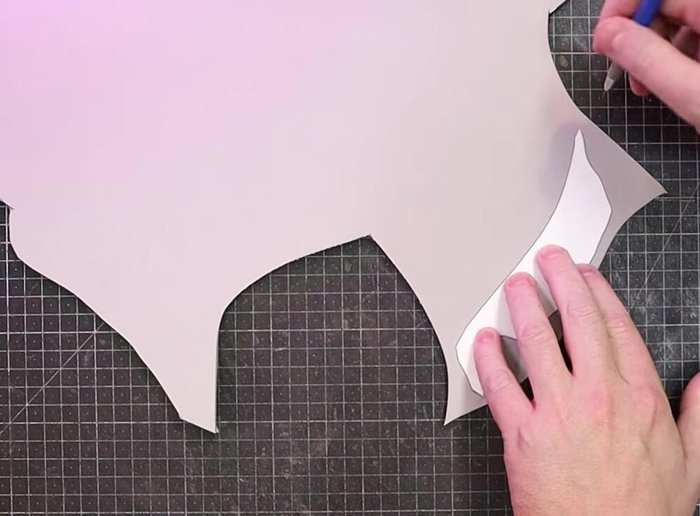 Add Part H (upper jaw) from 6mm foam to the inside of the skull and heat seal.