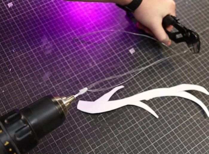 Insert wooden dowels into the PVC coupler to make antlers removable. Secure with super glue.