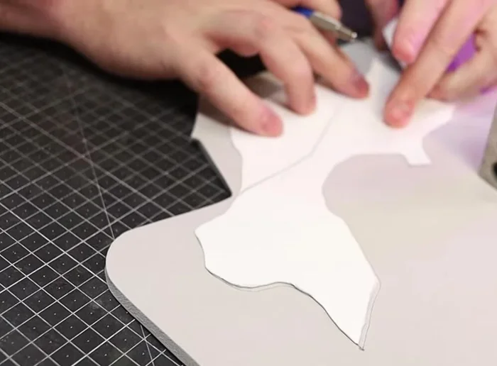 Glue Part B to Part A, rounding the back section before gluing.