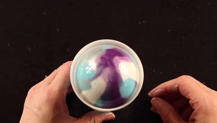 Once drained, place the ornament right-side up to dry completely.