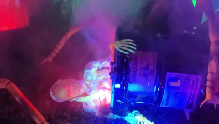 Spray expanding foam onto surfaces.