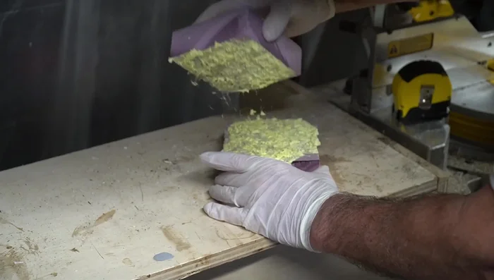 Press pieces together, separate, then press again to prevent expansion.