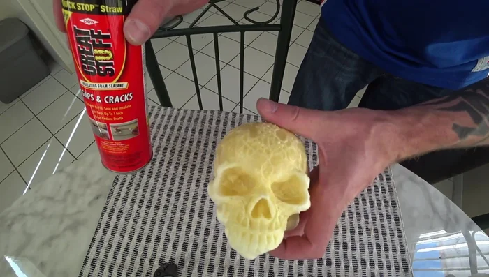 Fill the mold with expanding foam.