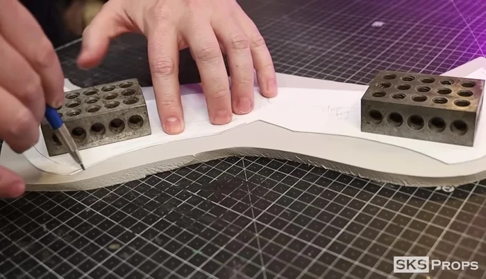 Trace and cut Part D from 4mm foam. This piece connects the other upper chest pieces.