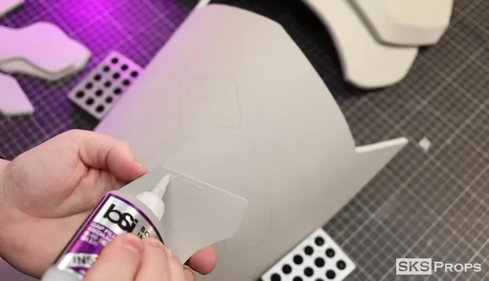 Glue Part H (back support) cut from 6mm foam to the back of Part C.