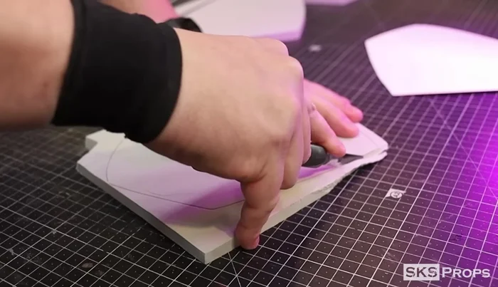 Trace and cut Part D from 4mm foam. This piece connects the other upper chest pieces.