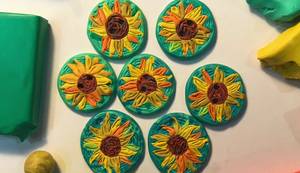 DIY Vincent van Gogh Sunflower Polymer Clay Buttons: A Fast & Easy Tutorial