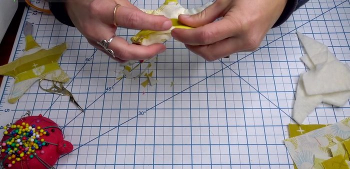 Add small fabric scraps as stuffing (optional).