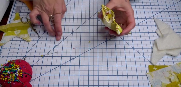 Add small fabric scraps as stuffing (optional).