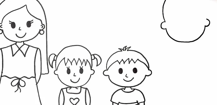 Draw Dad's legs and shoes.