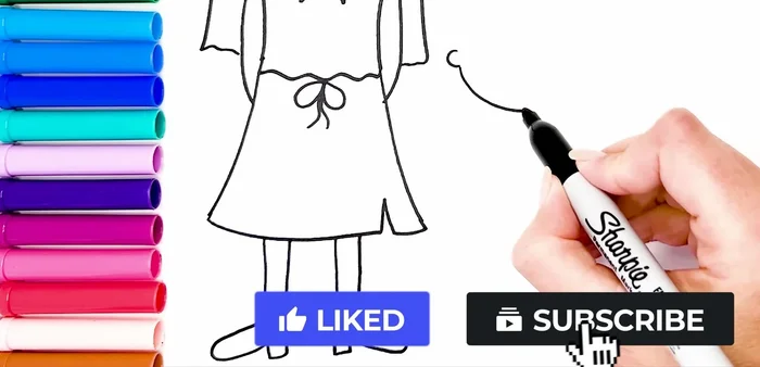 Draw the girl's legs and shoes.