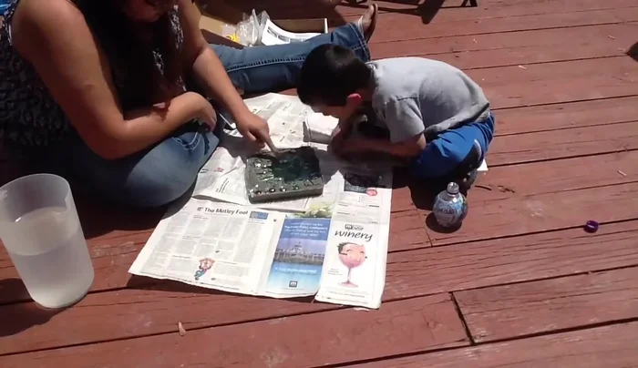 Add decorative stones to any empty spaces.