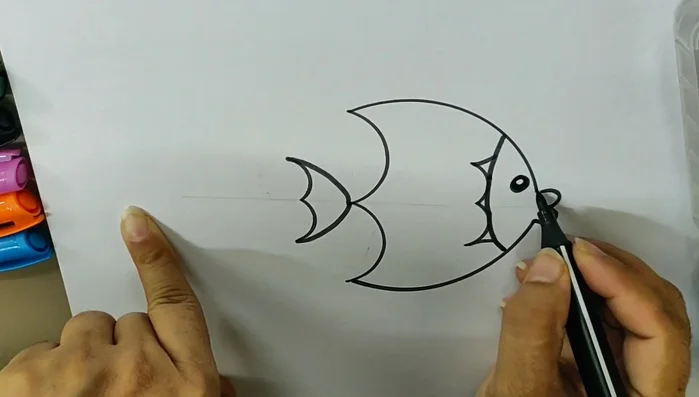 Add a small circle for the eye.