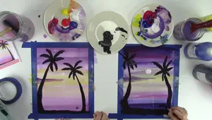 Easy Palm Tree Silhouette Painting for Kids