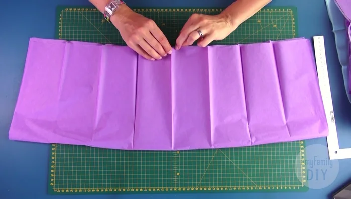Cut the tissue layers into 1cm wide stripes, 4cm away from the edge.