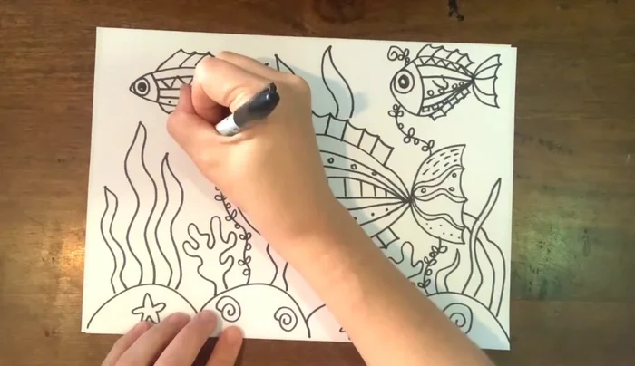 Add bubbles: draw a larger circle and a smaller circle inside.