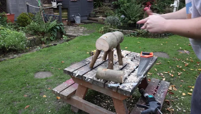 Glue the head (with the neck attached) to the body.