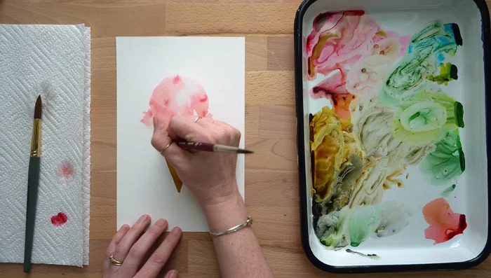 Add waffle cone texture: Flip the brush and use the handle to create angled lines to mimic the waffle cone texture.