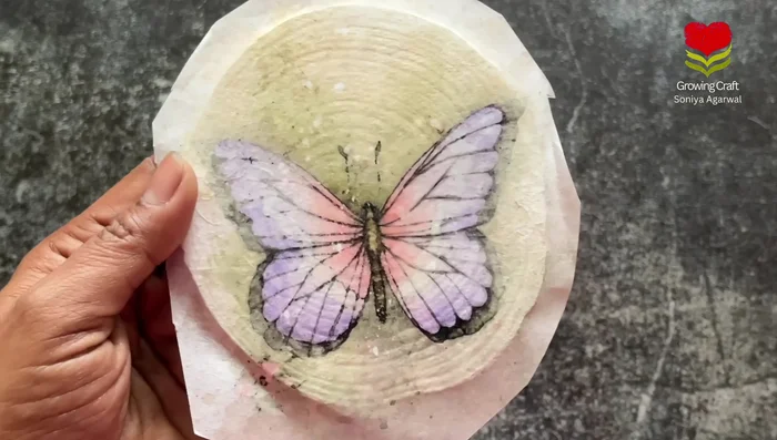 Carefully cut away excess rice paper. Use a lighter or candle to carefully burn the edges for a unique effect (in a well-ventilated area).