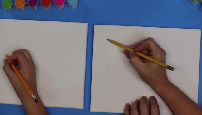 Draw the smallest hot air balloon in the background, making it appear furthest away.