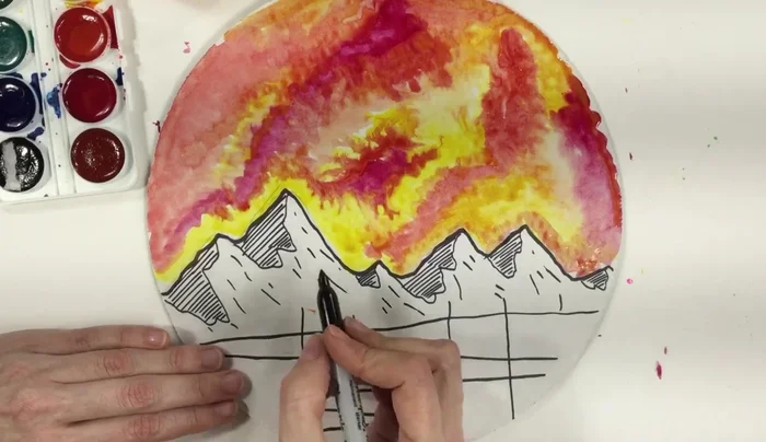 Refine the composition by adding texture with smaller details.