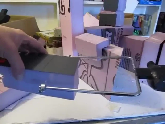 Cut foam pieces into various shapes for castle walls, towers, and walkways. Vary the heights and widths for a more realistic look.