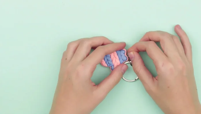 Attach a chain with a key ring.