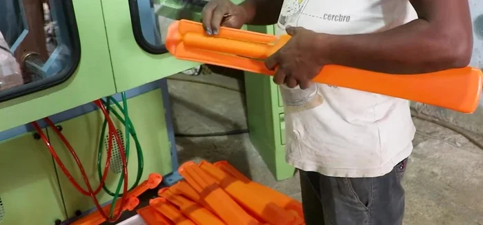 Grind scrap material and reuse it to make more products.