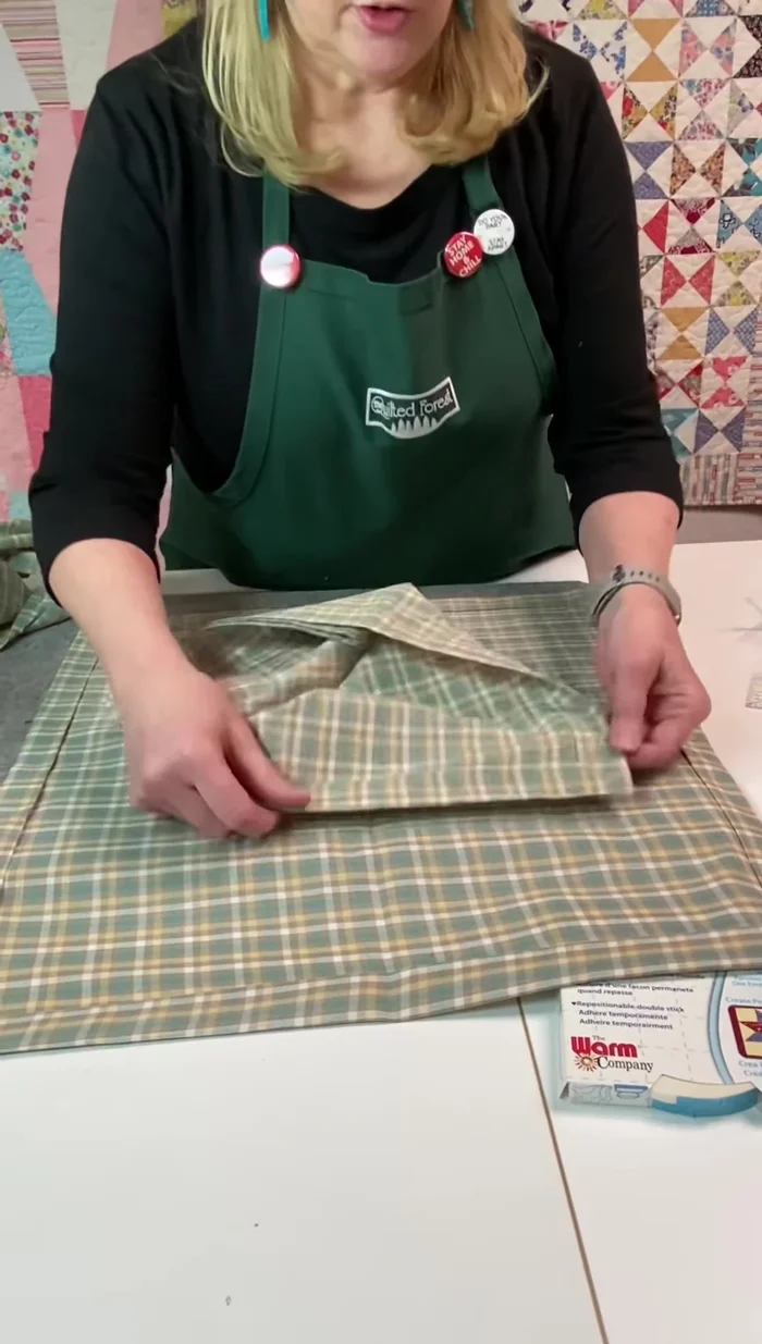Sew along the edge of the napkin to enclose raw edges.