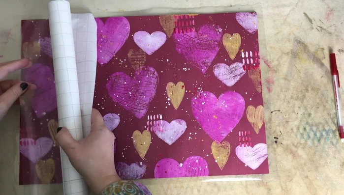 Trim the excess vinyl.