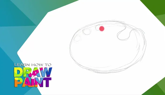 Draw a brush coming out from the top of the palette.