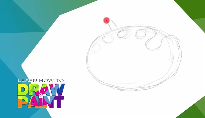 Draw a brush coming out from the top of the palette.