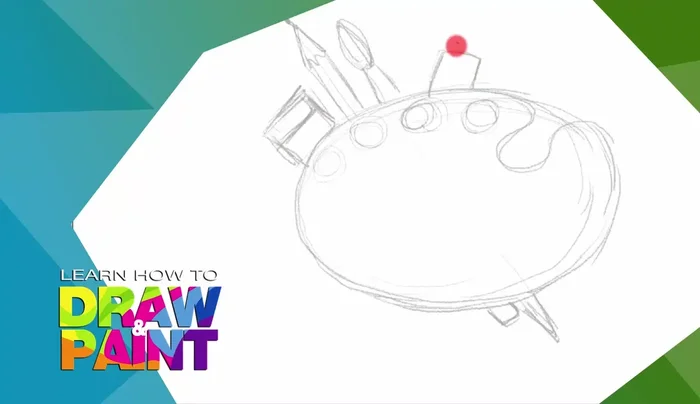 Draw two lines in the center of the palette for the name.