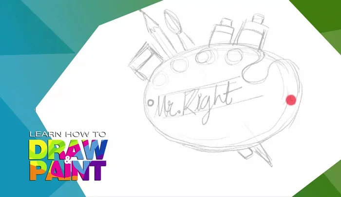 Draw two small holes on the top of the palette for hanging.