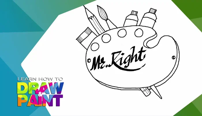 Add wood texture to the palette using brown lines.