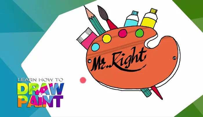 Add wood texture to the palette using brown lines.