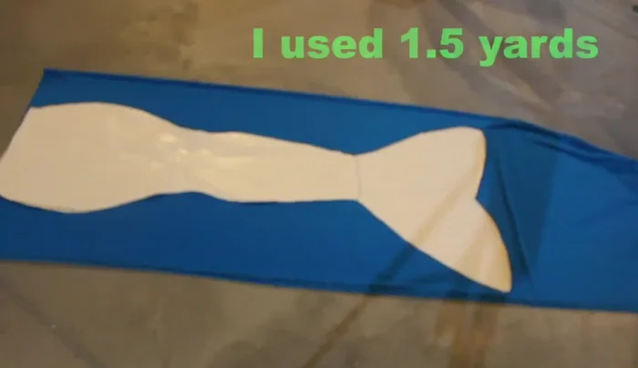 Sew the tail: Sew the two fabric pieces together using a zigzag stitch, leaving the top edge and bottom open for elastic and monofin insertion.