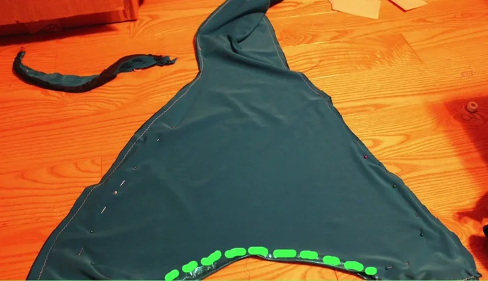 Turn right side out: Turn the tail right side out and try it on.