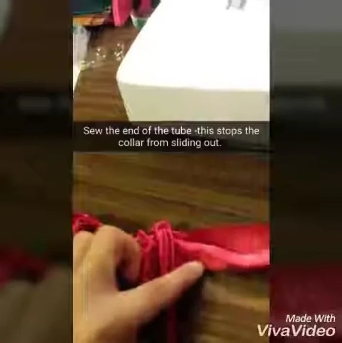 Sew up the remaining opening of the collar.