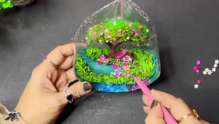 Cover the interior scenery with a translucent sheet.