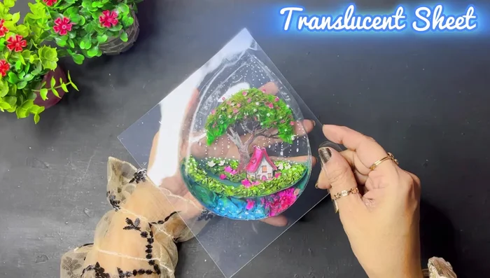 Cover the interior scenery with a translucent sheet.