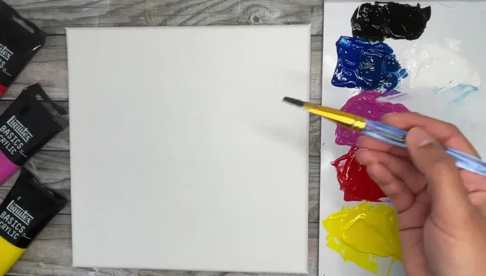 Double load with remaining Phthalo Blue and Medium Magenta to create a purplish tone.