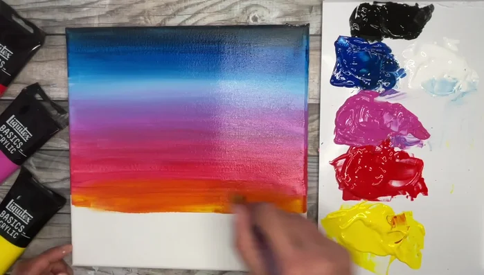 Double load with remaining red and yellow to create orange.